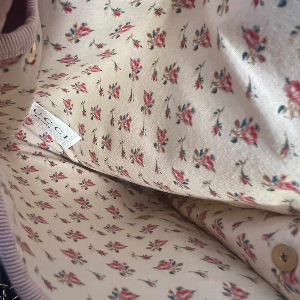 Gucci Pink Satin Chain Crossbody with Pom Pom Charm - Picture 6 of 11